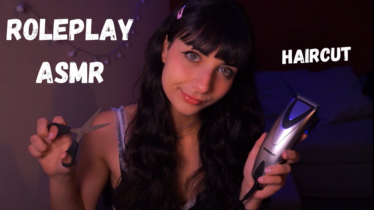 Roleplay ASMR ITA - La tua amica pasticciona ti taglia i capelli... (3dio, click tongue, haircut)