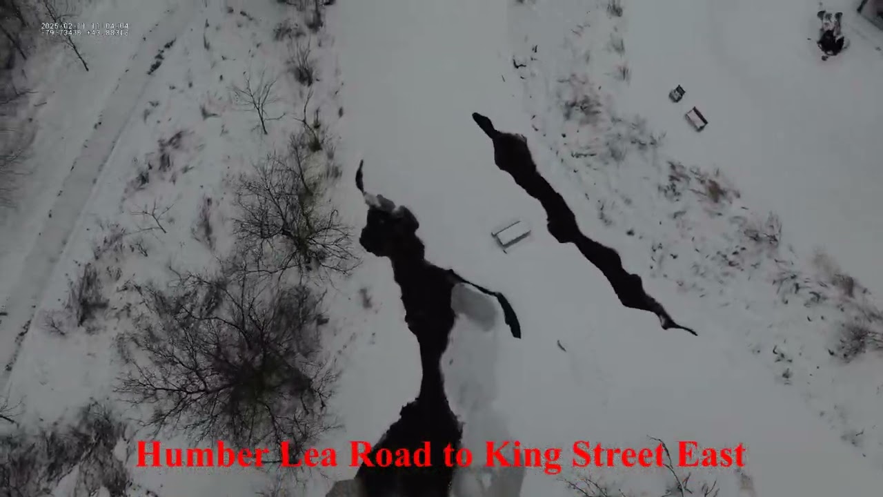 Humber River at Bolton Berm Ice Condition Assessment Drone Flight - 2025 February 11
