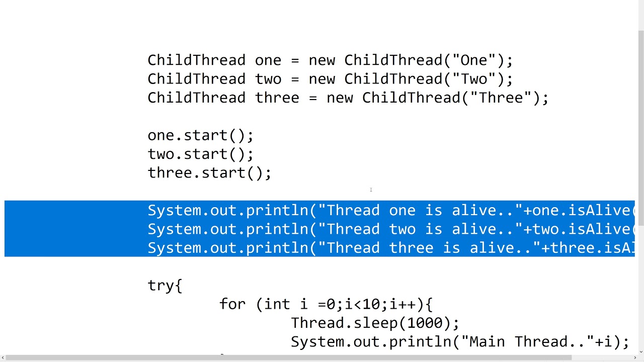 Multiple Thread and Join, Alive Method - YouTube