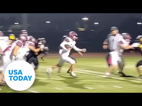 Female high school football player scores two touchdowns | USA TODAY