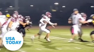 Female high school football player scores two touchdowns | USA TODAY