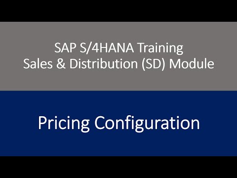 Video 51 - SAP S/4HANA Sales & Distribution (SD) Module training - Pricing Configuration.