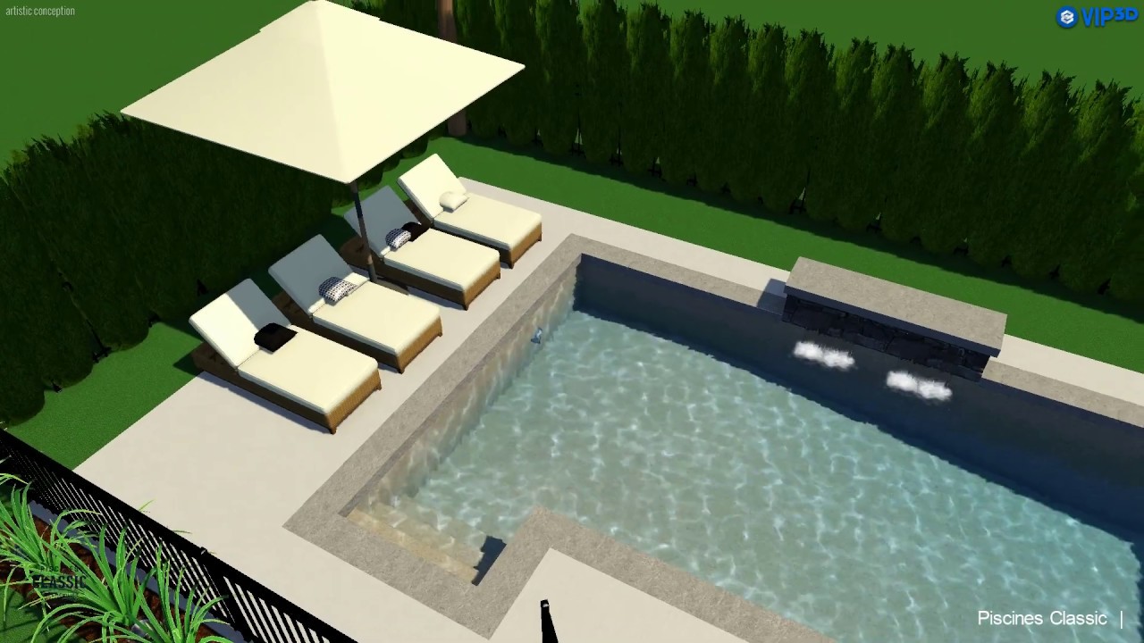 Piscine Creusée avec Décor Enchanteur - 3D Inground Pool Design ...