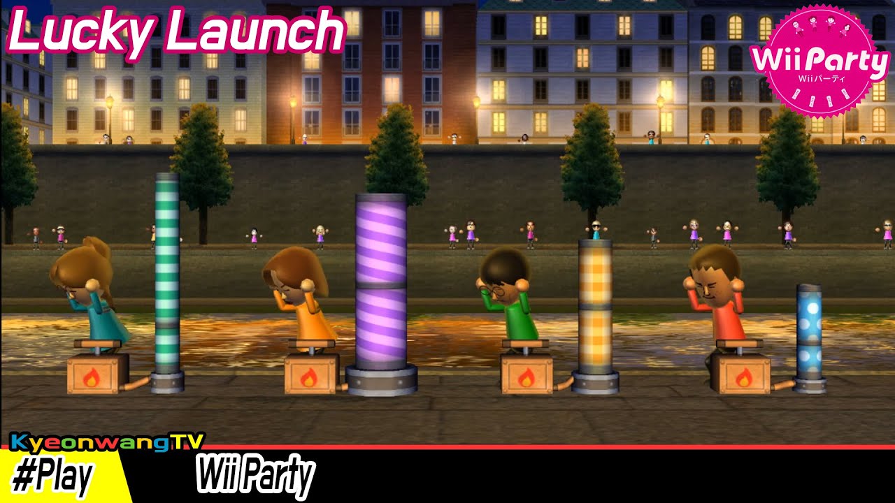 Wii Party - Mini game continuous play! ( Lucky Launch ) Let's Start ! 