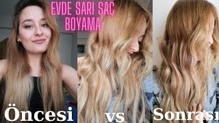 EVDE SAÇLARIMI SARIYA BOYADIM! Palette 10.1 Küllü Açık Sarı 12.1 Buzul Sarısı