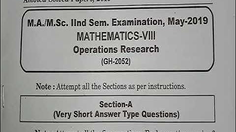 (2019)M.A / M.Sc Mathematics 2nd Semester ( Operation Research ) by Pooja