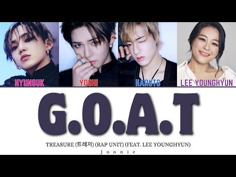 TREASURE (트레저) 'G.O.A.T' (Rap Unit) (Feat. Lee Younghyun) Lyrics (Color Coded Lyrics Han/Rom/Eng)