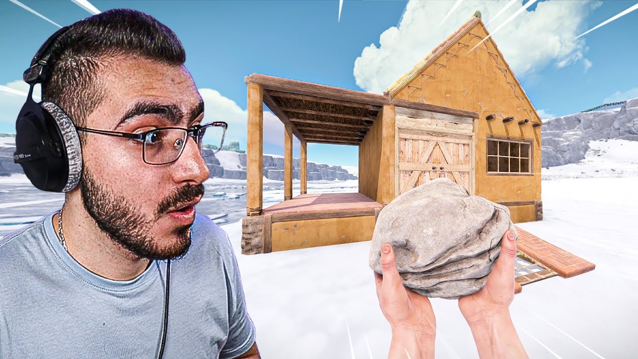 قررت اعيش في الثلج لاسبوع كامل 🌊🥶 | مغامرات راست #1 RUST  🔥