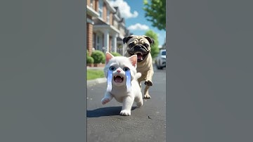 Mèo con bị chó đuổi #ai #shortvideo #cat #meow #catvideo #cute #animation #cutecat