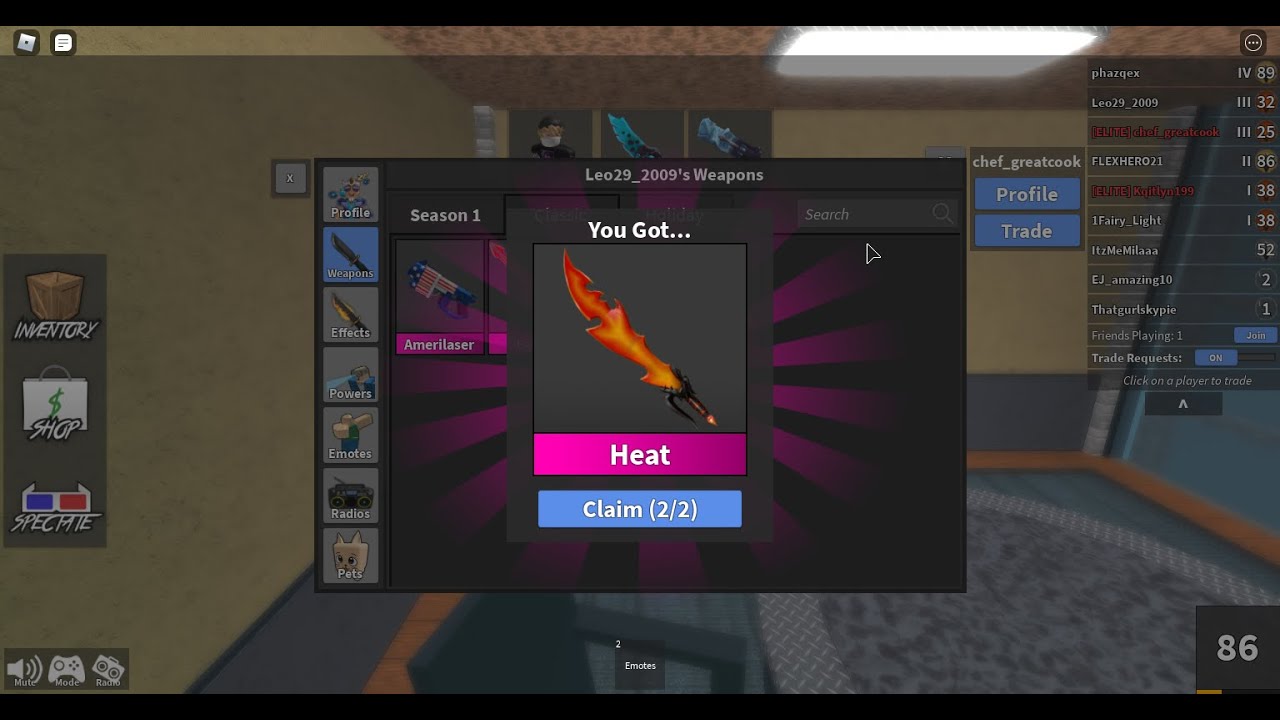 Trading flames and icey for fang and heat in MM2. YouTube