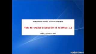 How to create a section in Joomla! 1.5