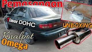 Unboxing!! knalpot Omega pasang di mobil timor || cek sound omega scot ulir kasar