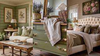 Olive & Cream Charm | Vintage Shabby Chic Cottage Farmhouse Decor Ideas for a Cozy Home