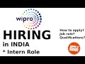 Wipro Internship | India | Apply Now