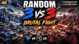 C&C Red Alert 3 Uprising – RANDOM 3v3 BRUTAL AI BATTLE! 🔥 Intense War | 4K Ultra HD