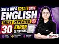 Most Repeated 30 Error Detection | SBI PO English 2026 | IBPS PO English 2026 | Saba Gani Oliveboard