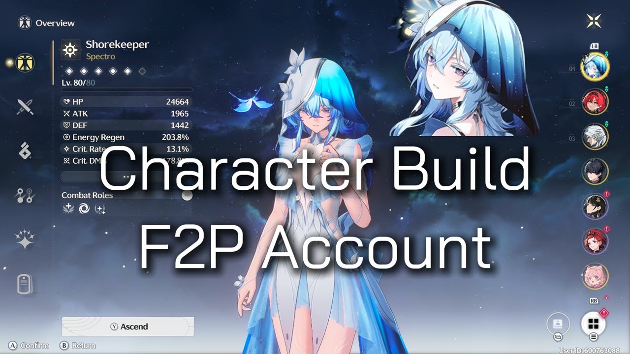 Wuthering Waves Shorekeeper S0 F2P Account - Character Build - YouTube