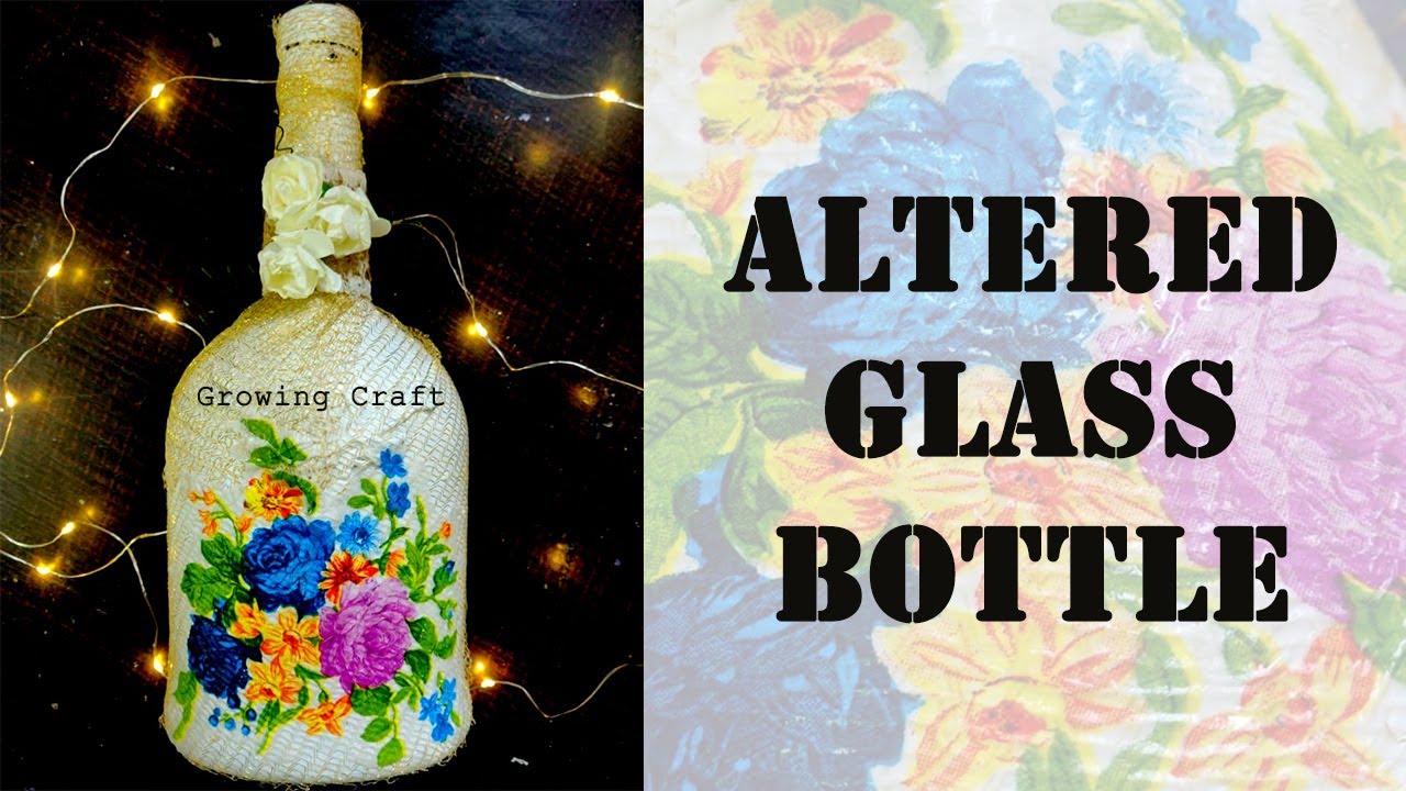 Painted DIY Decoupage glass jar, For Decoration, Shape: Bottle Shaped at Rs  600/piece in Mumbai