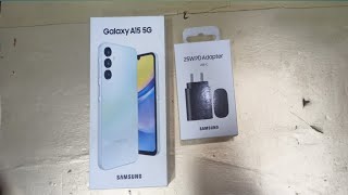 Samsung A15 5G phone unboxing video 25W charger free 6.5 Inches Super AMOLED display #shortsvideo