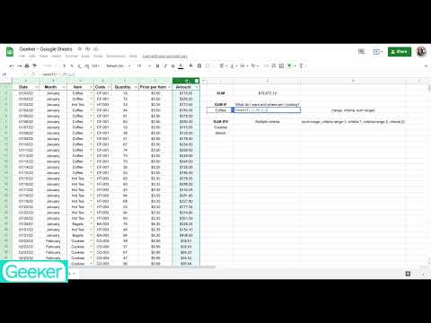 Sum, Sumif & Sumifs Functions in Google Sheets