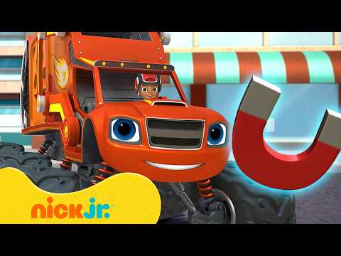 Blaze | ¡Blaze usa IMANES en Ruedas Motrices, Camiones y MÁS! 🧲 | Nick Jr. en Español