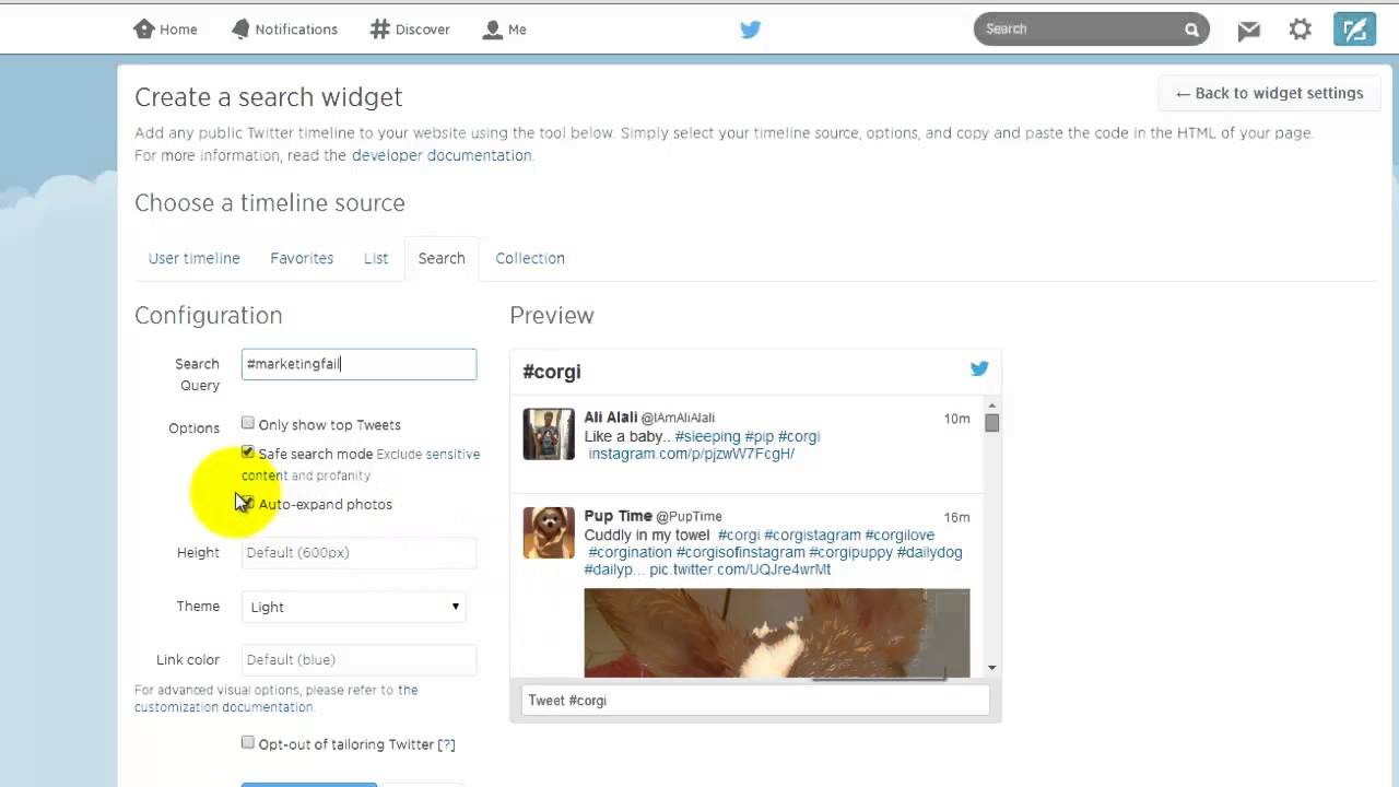 Embed a Twitter Feed in a D2L Widget 