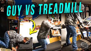 Drunk Guy Hop on the Treadmill on the Fastest Setting Then Faceplanted