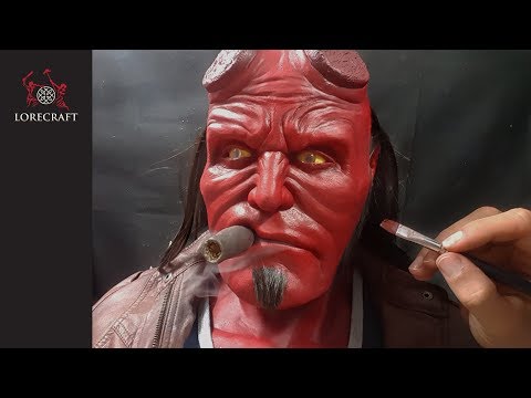 Hellboy Sculpture Timelapse - hand sculpted, lifesize bust