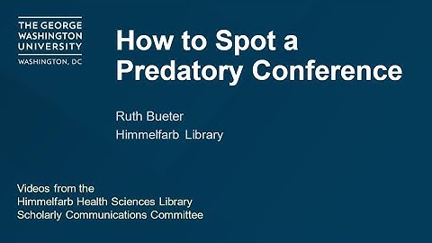 How to Spot a Predatory Conference