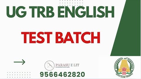 UG TRB ENGLISH - Test Batch