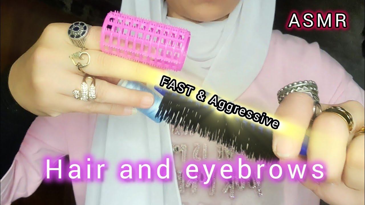 ASMR Salon 💆‍♀️ Fast & Aggressive Hair Styling & Eyebrow Threading ✂️ (Haircut, Rollers) No Talking