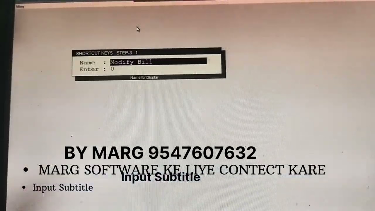 Marg Erp shortcut button modify option 