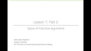 Lesson 7.2: Types of inductive arguments