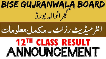 BISE GRW - Gujranwala Board Result 2021 | 12th Class Result Details | Intermediate Part 2 Result