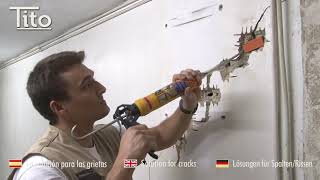 Reparación de grietas en una nave de pared