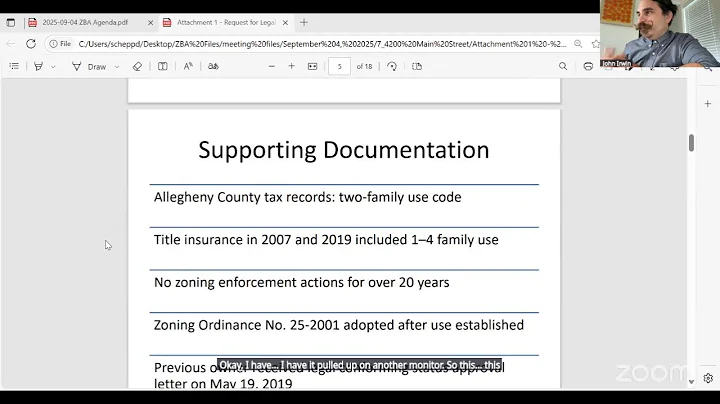 Zoning Board of Adjustment: September 4, 2025