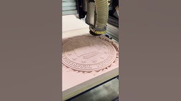 CNC Router Carves FBI Sign from HDU Foam | Precision Sign Making #Shorts #CNC #Maker #Signage