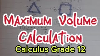 Calculus (Optimization) - Maximum volume calculation 
