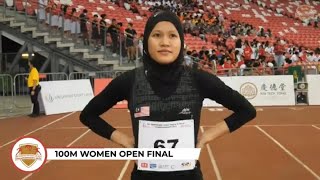 Final Terbuka 100m Wanita | Kejuaraan Atletik TERBUKA SINGAPURA ke-83 2023