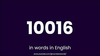 How to write 10016 in words