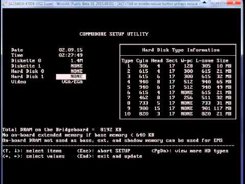 WinUAE AMiGA OS 2.1: EmulationLinux Kernelmodore Bridgeboard x86 CPU A2386SX