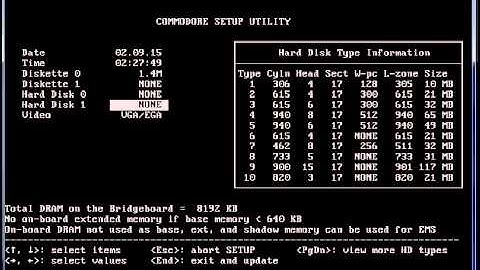 WinUAE AMiGA OS 2.1: Emulation Commodore Bridgeboard x86 CPU A2386SX