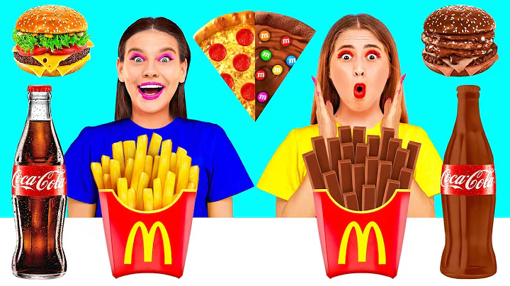 Real Food vs Chocolate Food Challenge | Funny Situations and Fails Happy Funny