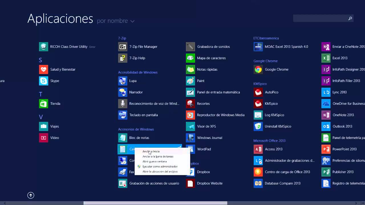 Ordenar Iconos Menú de Inicio Windows 8.1 - YouTube