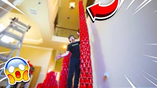 WORLD'S TALLEST RED CUP TOWER! (2 STORIES)