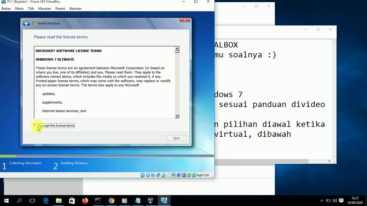 Cara Instal Windows 7 di VirtualBox - YouTube