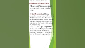 spring annotations | @Bean vs @Component |#springboot3 #shorts #annotating  #javainterviewquestions