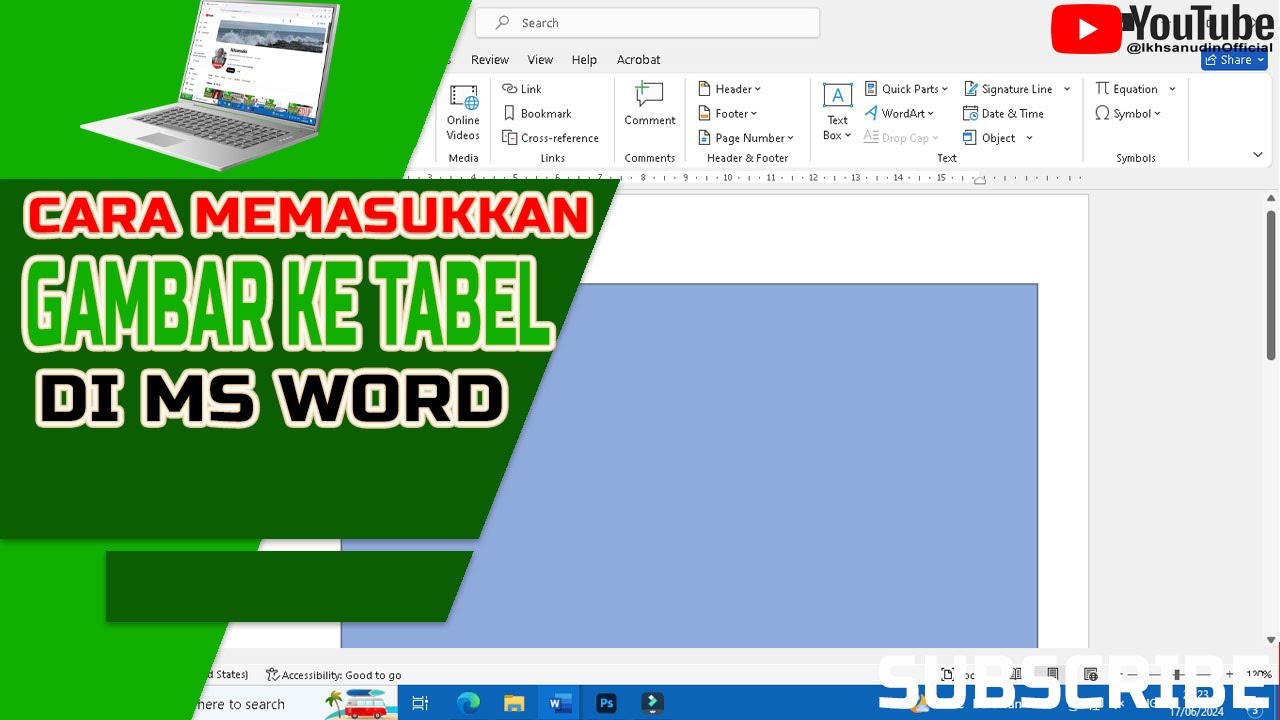 cara memasukkan gambar pada shape ms word - YouTube