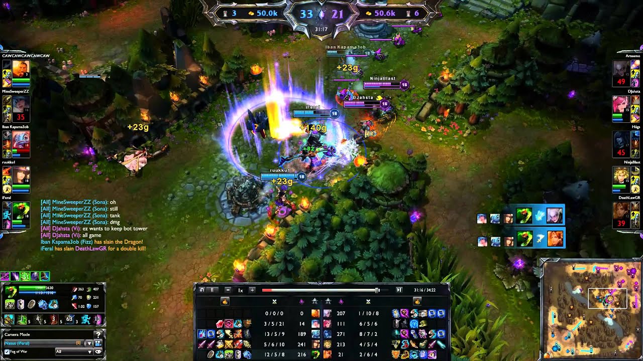 LoL - Dia1-Challenger Nasus top 4v5 penta | iFeral