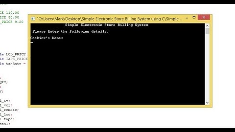 Simple Electronic Store Billing System using C